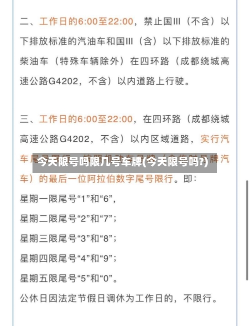 今天限号吗限几号车牌(今天限号吗?)-第2张图片