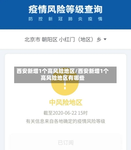 西安新增1个高风险地区/西安新增1个高风险地区有哪些