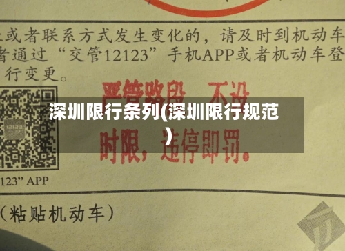 深圳限行条列(深圳限行规范)-第3张图片
