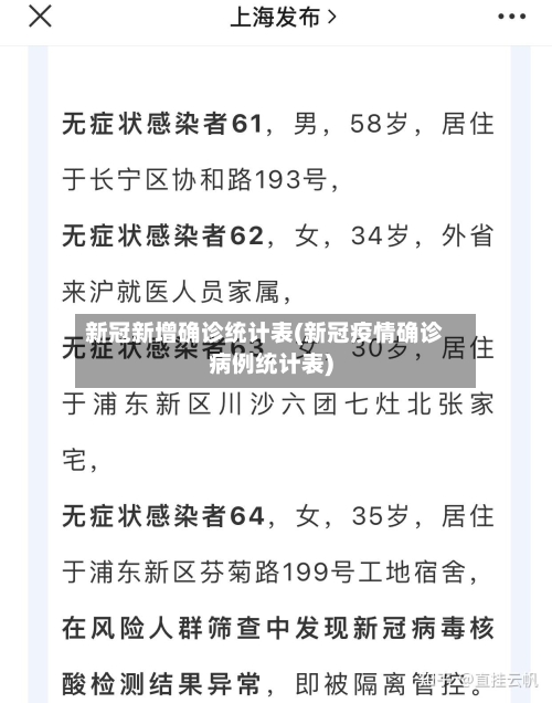 新冠新增确诊统计表(新冠疫情确诊病例统计表)
