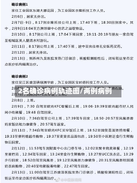 2名确诊病例轨迹图/两例病例