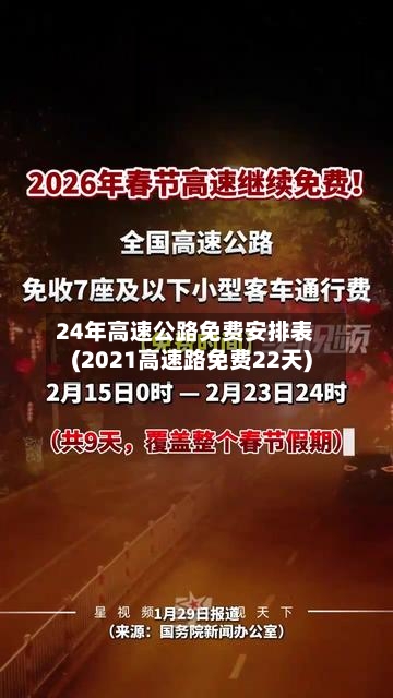 24年高速公路免费安排表(2021高速路免费22天)-第3张图片
