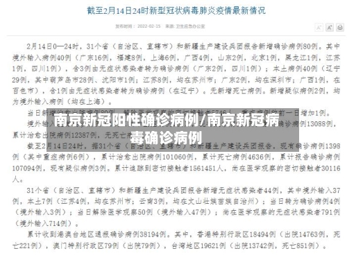 南京新冠阳性确诊病例/南京新冠病毒确诊病例-第3张图片