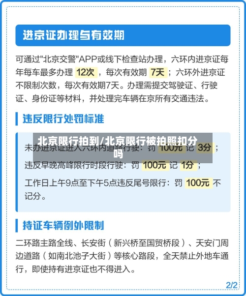 北京限行拍到/北京限行被拍照扣分吗
