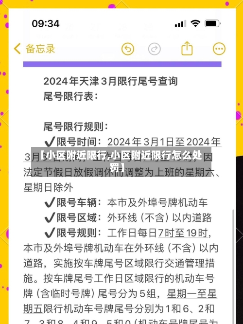 【小区附近限行,小区附近限行怎么处罚】
