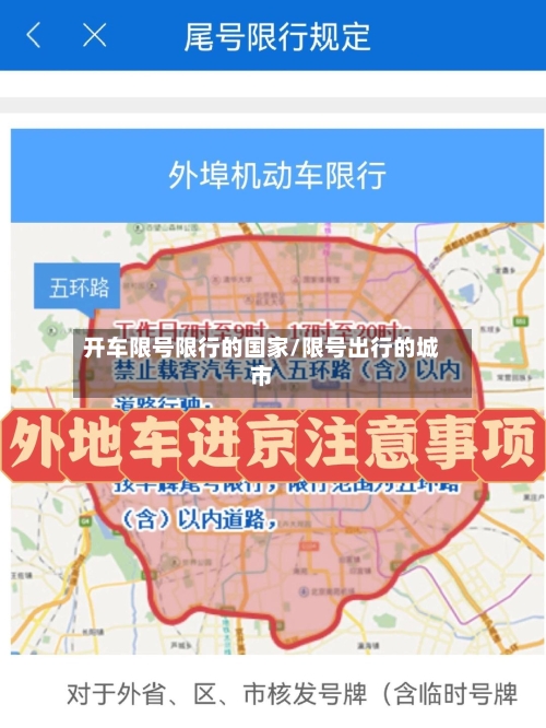 开车限号限行的国家/限号出行的城市