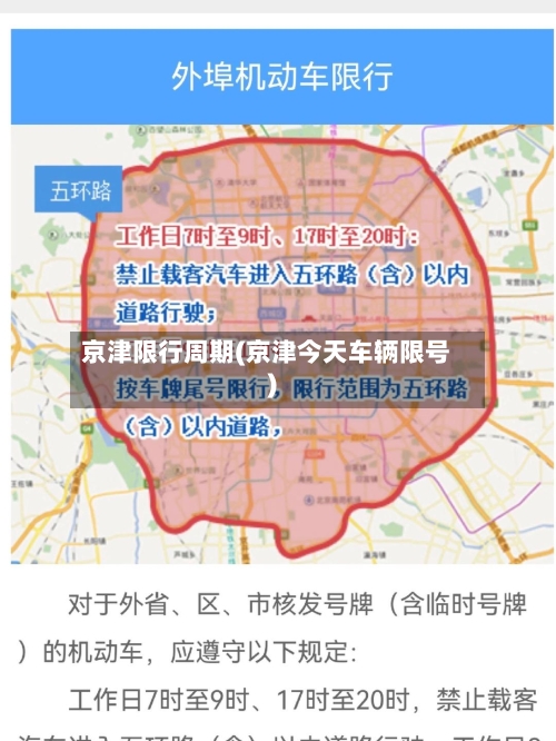 京津限行周期(京津今天车辆限号)