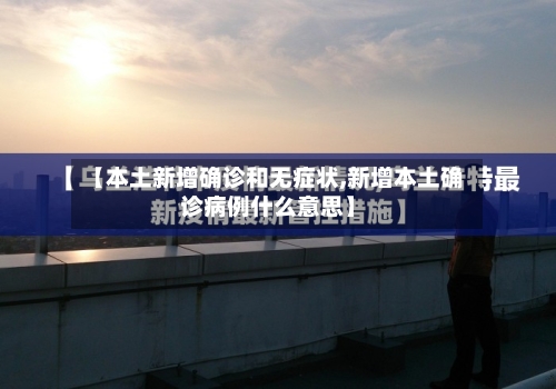 【本土新增确诊和无症状,新增本土确诊病例什么意思】