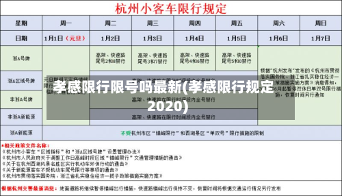 孝感限行限号吗最新(孝感限行规定2020)-第2张图片