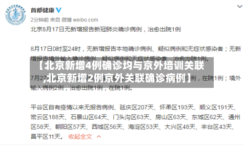 【北京新增4例确诊均与京外培训关联,北京新增2例京外关联确诊病例】
