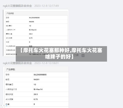 【摩托车火花塞那种好,摩托车火花塞啥牌子的好】-第2张图片