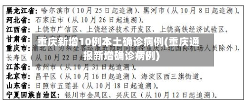 重庆新增10例本土确诊病例(重庆通报新增确诊病例)-第2张图片