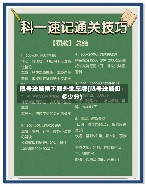 限号进城限不限外地车牌(限号进城扣多少分)-第2张图片