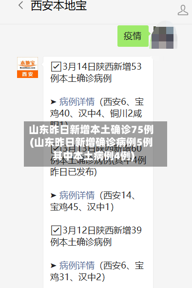 山东昨日新增本土确诊75例(山东昨日新增确诊病例5例其中本土病例4例)